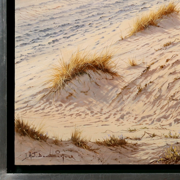 Castillo De Bamburgh, Northumberland by Juan Antonio Domínguez, original painting, detail