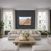 Castillo De Bamburgh, Northumberland by Juan Antonio Domínguez, original painting, in room