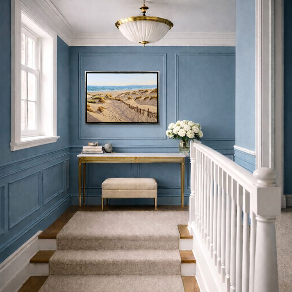 Sunset Over West Wittering by Juan Antonio Domínguez, original painting, in room