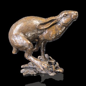 Full Tilt - Large Hare Running (1261) by Michael Simpson, limited edition bronze, thumbnail image