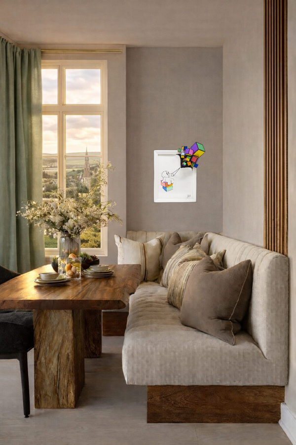 Cube Reveal III by Damilola Odusote, original painting, in room
