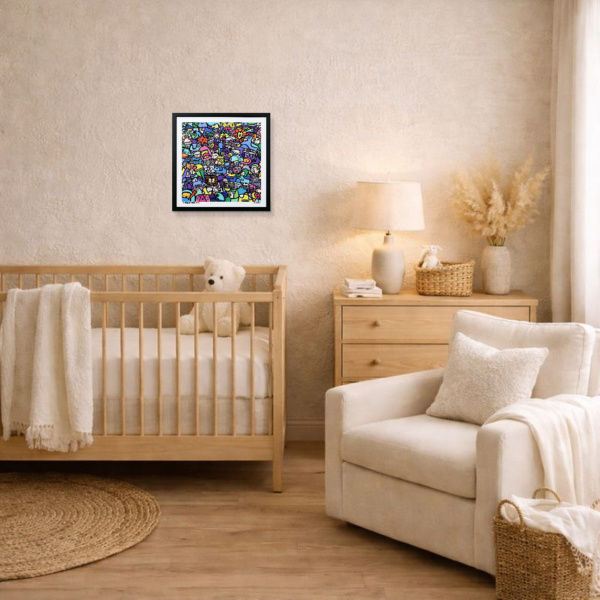 Symbiotic Citizens by Kev Munday, limited edition print, in room