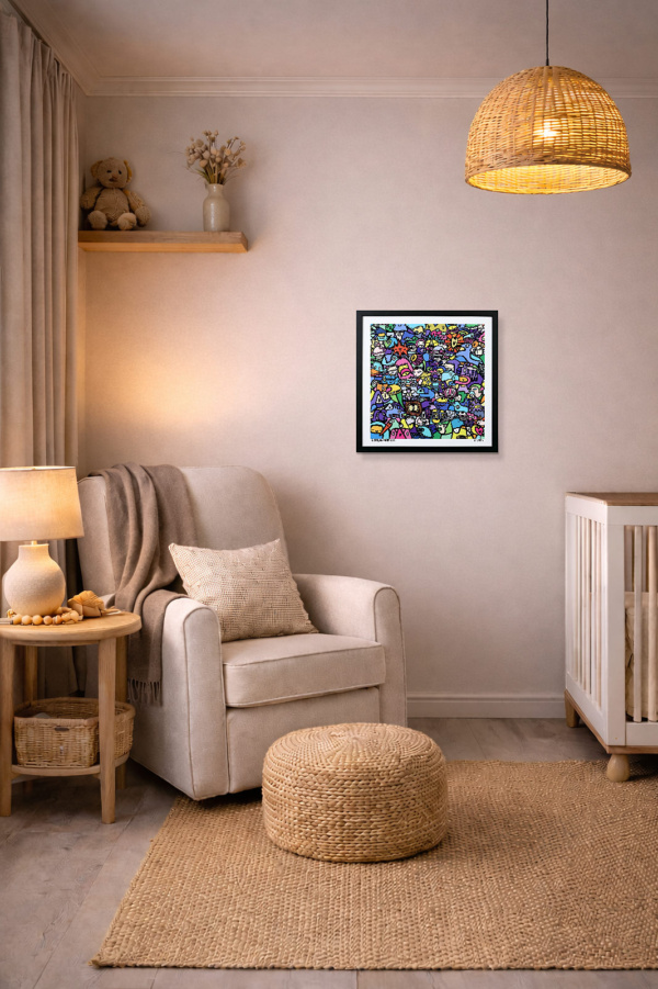 Symbiotic Citizens by Kev Munday, limited edition print, in room