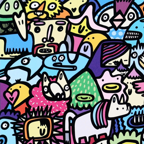 Big Night Out by Kev Munday, limited edition print, detail