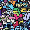 Big Night Out by Kev Munday, limited edition print, detail