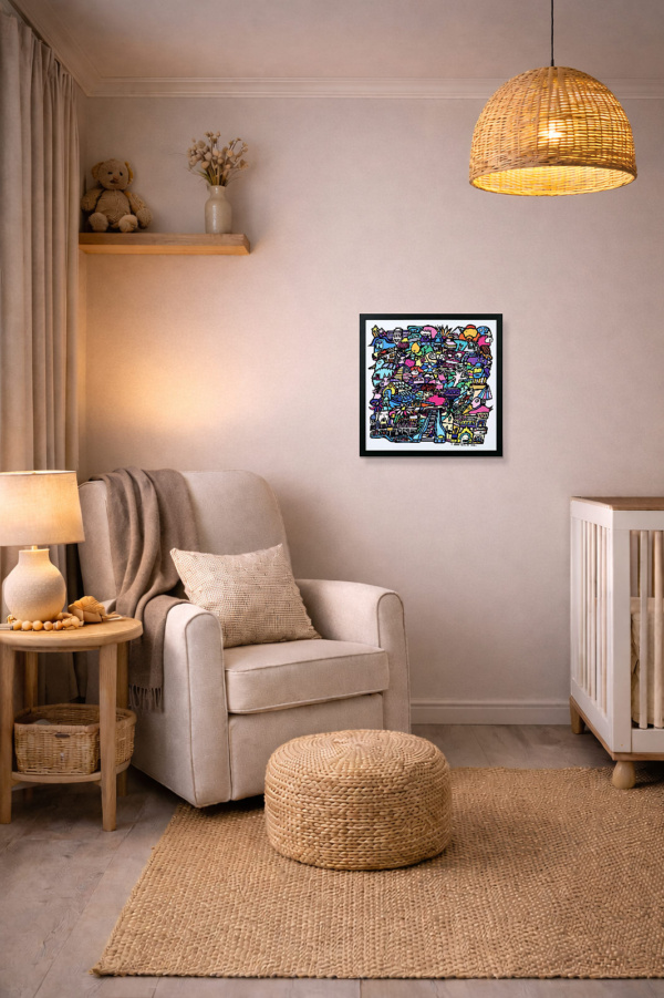 There And Back by Kev Munday, limited edition print, in room