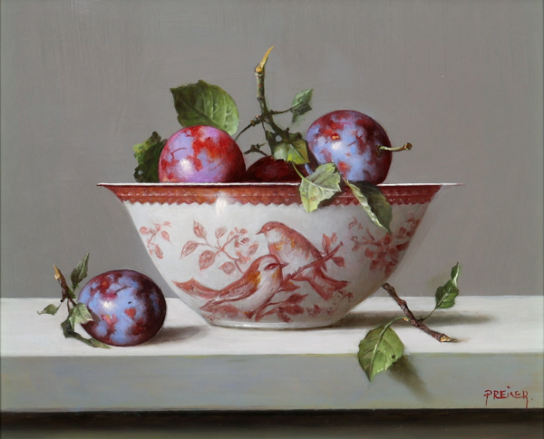 Plums & Porcelain by Zoltan Preiner, original painting