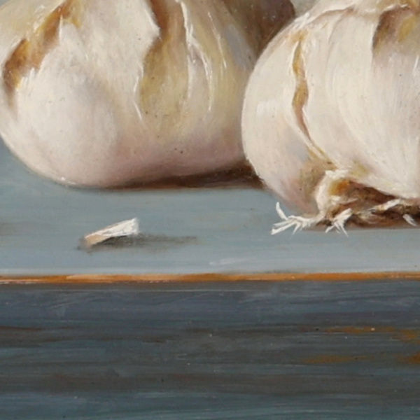 Garlic Bulbs by Zoltan Preiner, original painting, detail