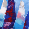 Regatta in Motion by Cortés, original painting, detail