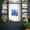 Regatta in Motion by Cortés, original painting, in room