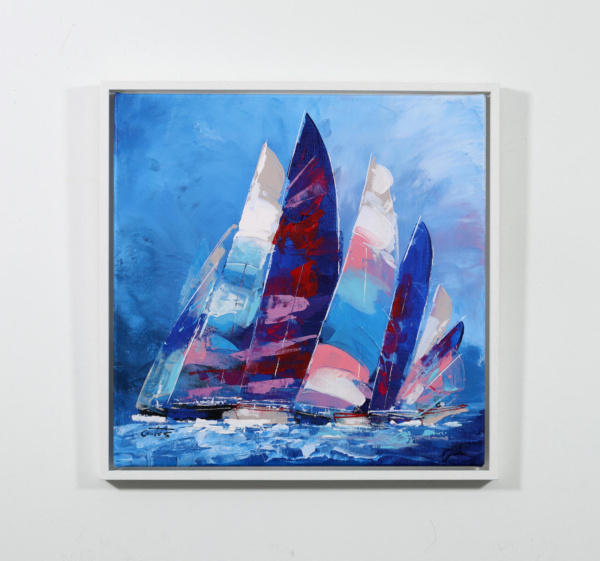 Regatta in Motion by Cortés, original painting