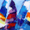 Racing The Wind by Cortés, original painting, detail