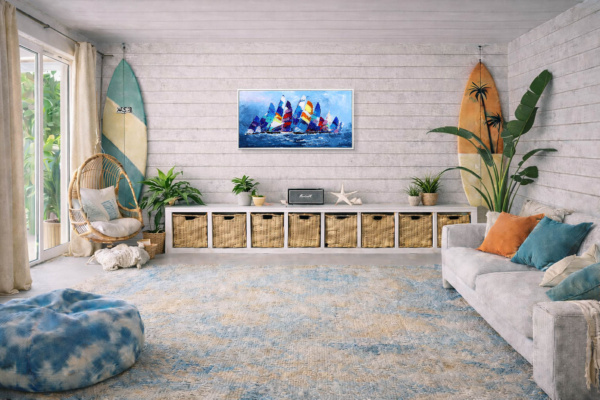 Racing The Wind by Cortés, original painting, in room