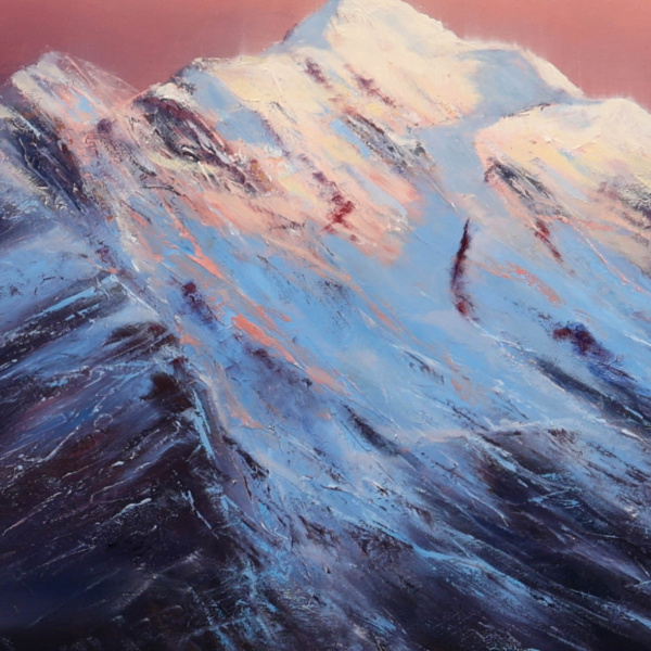 Mont Blanc by Ben Payne, original painting, detail
