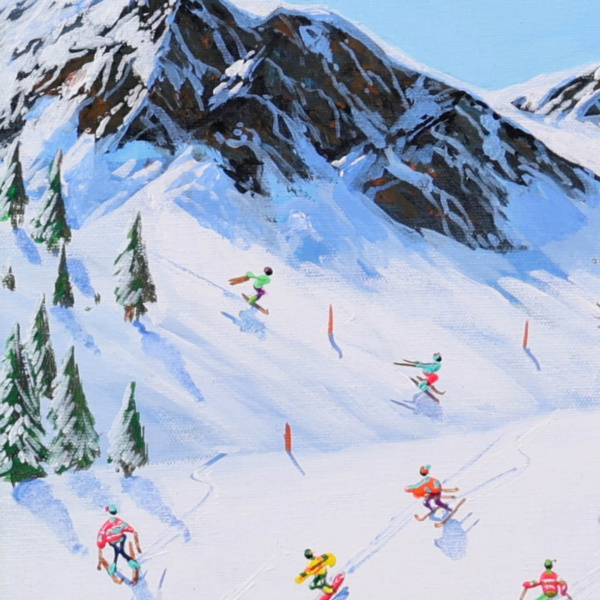 Between The Peaks by Paola Cassais, original painting, detail