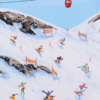 Alpine Crossing by Paola Cassais, original painting, detail