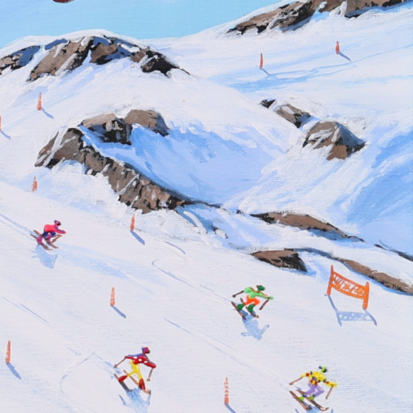 Alpine Crossing by Paola Cassais, original painting, detail