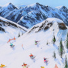 First Tracks Through The Valley by Paola Cassais, original painting, detail