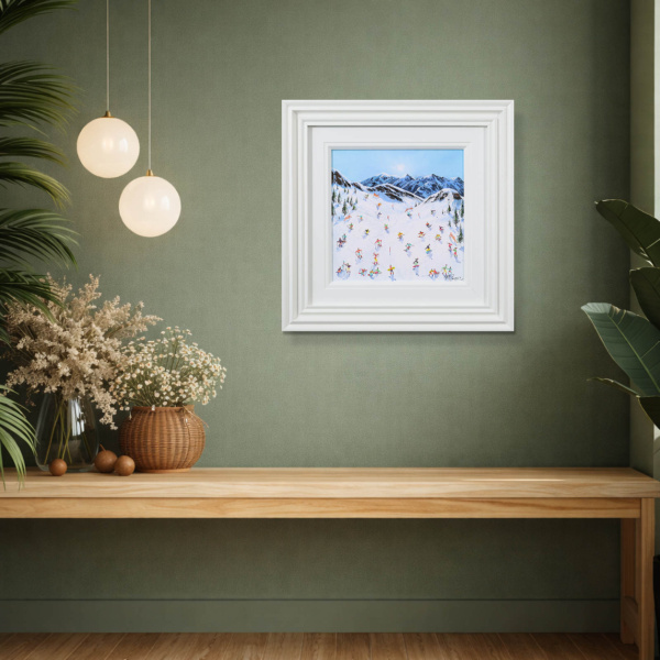 First Tracks Through The Valley by Paola Cassais, original painting, in room