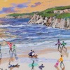 Golden Tides by Paola Cassais, original painting, detail