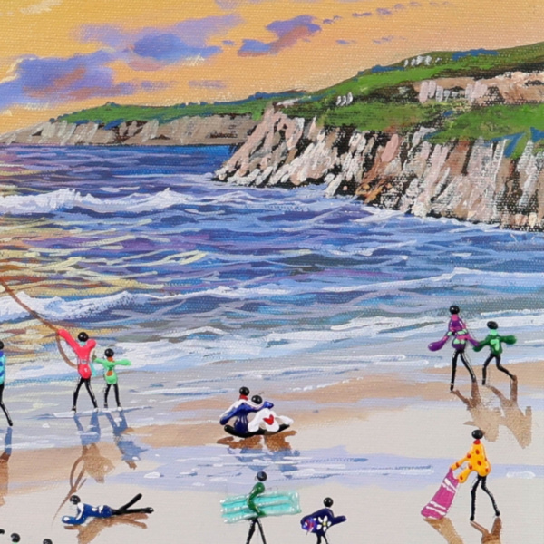Golden Tides by Paola Cassais, original painting, detail