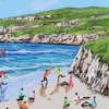 Summer Along The Cliffs by Paola Cassais, original painting, detail