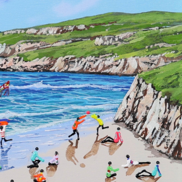 Summer Along The Cliffs by Paola Cassais, original painting, detail