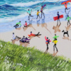 Summer Along The Cliffs by Paola Cassais, original painting, detail