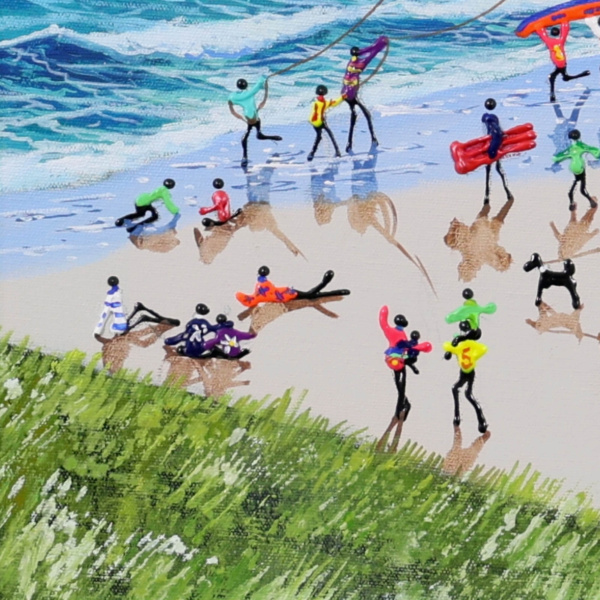 Summer Along The Cliffs by Paola Cassais, original painting, detail