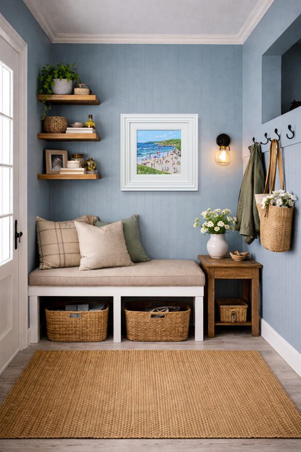 Summer Along The Cliffs by Paola Cassais, original painting, in room
