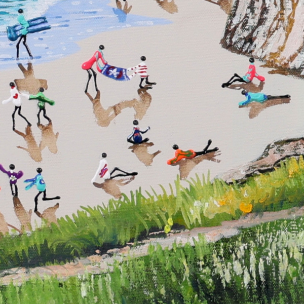 Jurassic Coast Day by Paola Cassais, original painting, detail