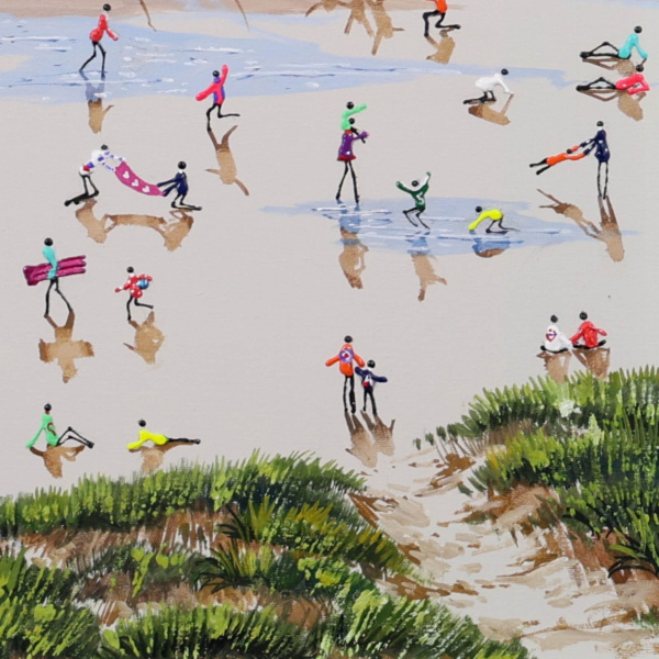 Sunset On The Sands by Paola Cassais, original painting, detail
