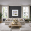 Sunset On The Sands by Paola Cassais, original painting, in room