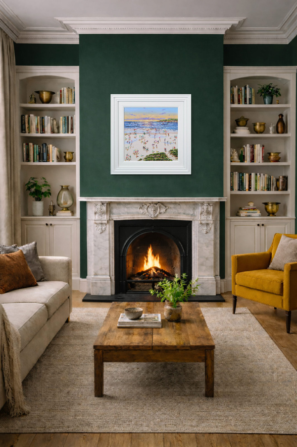 Sunset On The Sands by Paola Cassais, original painting, in room
