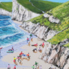 Coastal Panorama by Paola Cassais, original painting, detail