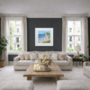 Coastal Panorama by Paola Cassais, original painting, in room