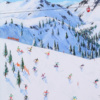 Alpine Playground by Paola Cassais, original painting, detail