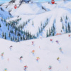 Alpine Playground by Paola Cassais, original painting, detail