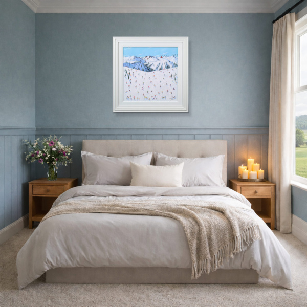 Alpine Playground by Paola Cassais, original painting, in room