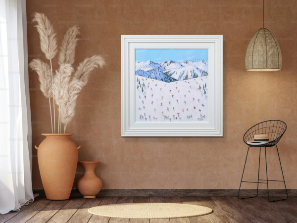 Alpine Playground by Paola Cassais, original painting, in room