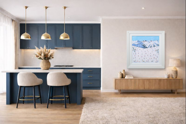 Alpine Playground by Paola Cassais, original painting, in room