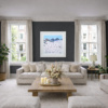 Powder Day Rush by Paola Cassais, original painting, in room