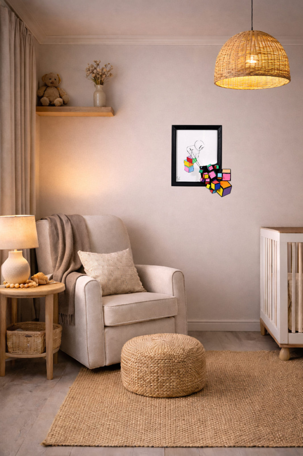 Emergence Of Thought by Damilola Odusote, original painting, in room