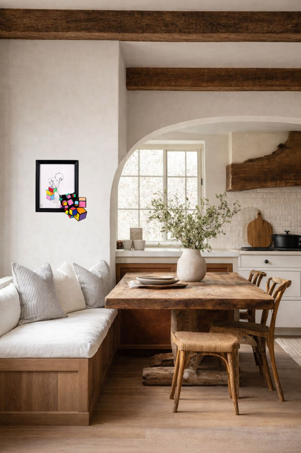 Emergence Of Thought by Damilola Odusote, original painting, in room