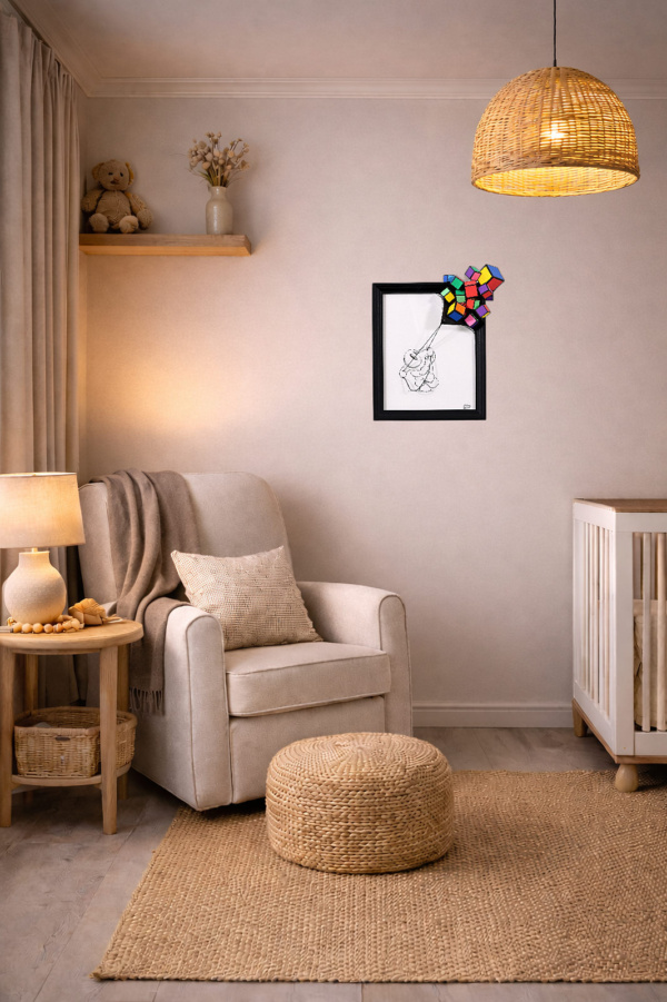 Strings Of Perception by Damilola Odusote, original painting, in room