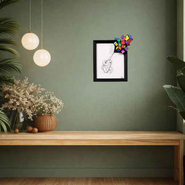 Strings Of Perception by Damilola Odusote, original painting, in room