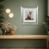 Roxy The Foxy by Ruby Keller, original painting, in room