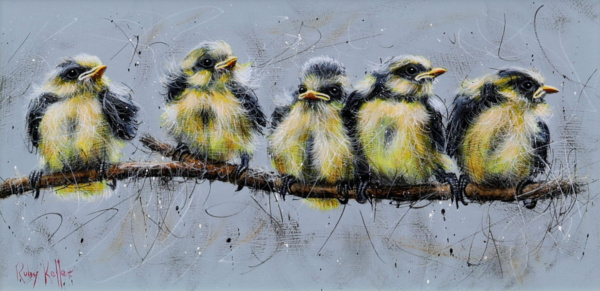Blue Tits Only by Ruby Keller, original painting