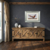Pheasant, Ash Flash by Ruby Keller, original painting, in room