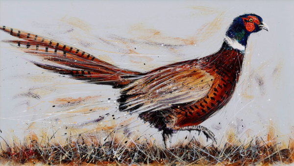 Pheasant, Ash Flash by Ruby Keller, original painting